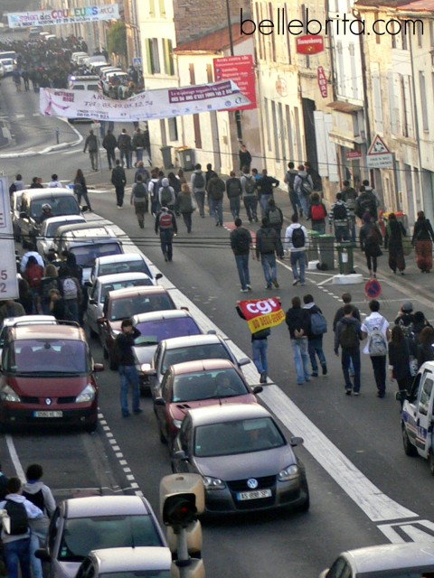 French students on strike October 2011