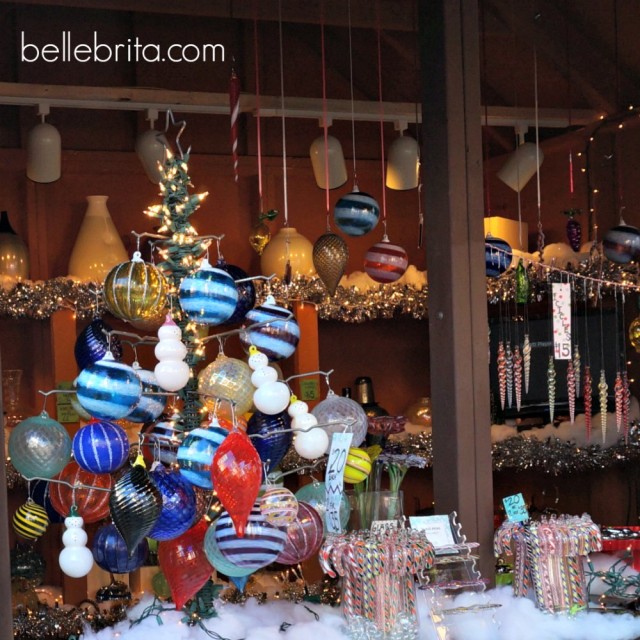 Beautiful glass ornaments for sale at the Pittsburgh Christmas market