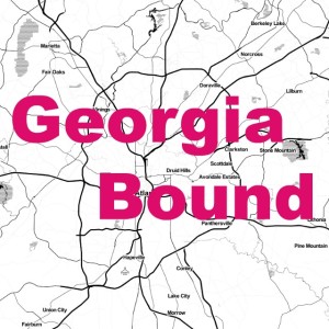 Greater Atlanta area map with text overlaid "Georgia Bound"