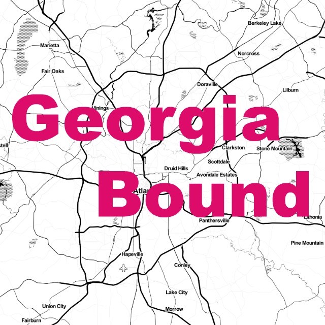 Greater Atlanta area map with text overlaid "Georgia Bound"