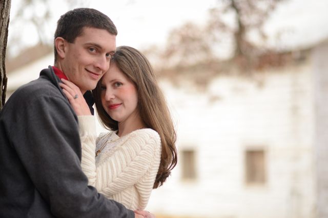 Beautiful close-up of the engaged couple.