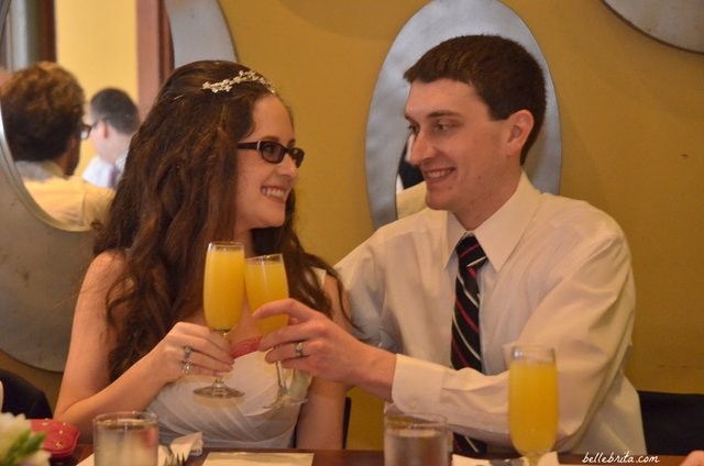 Toasting the bride and groom during our wedding brunch