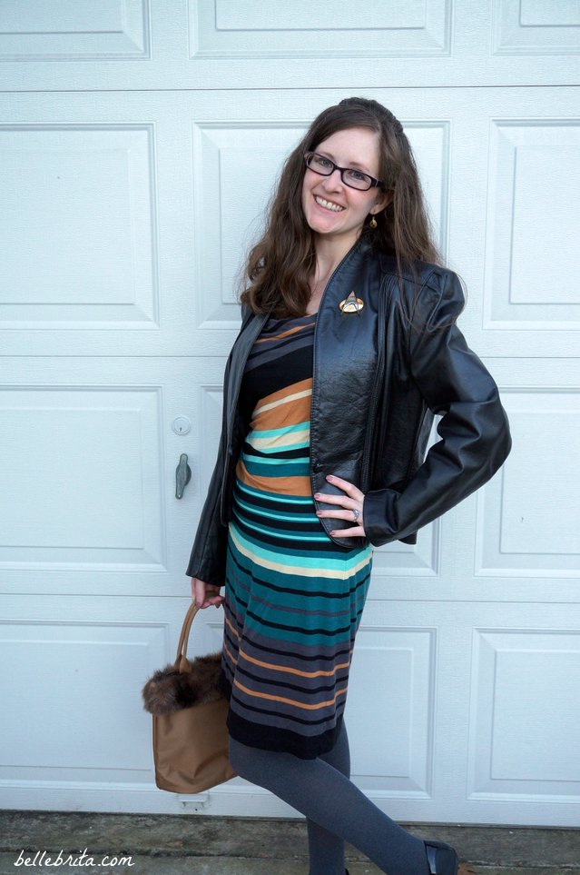For a date night, I wore a Star Trek communicator for subtle nerdy style. | Belle Brita