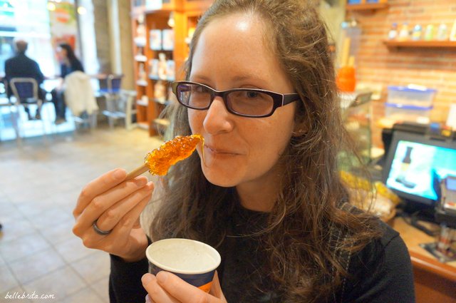 Enjoying maple syrup candy in Montreal | Belle Brita