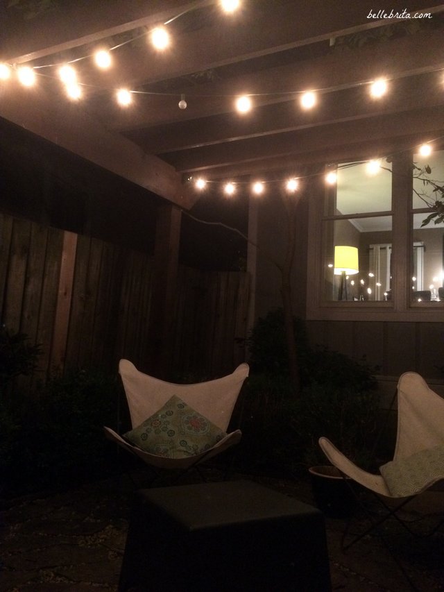 I enjoyed a glass of wine under the twinkly lights during my complimentary stay at the German Village Guest House | Belle Brita