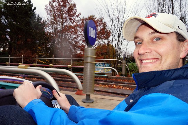 Dan driving in Autopia | Belle Brita