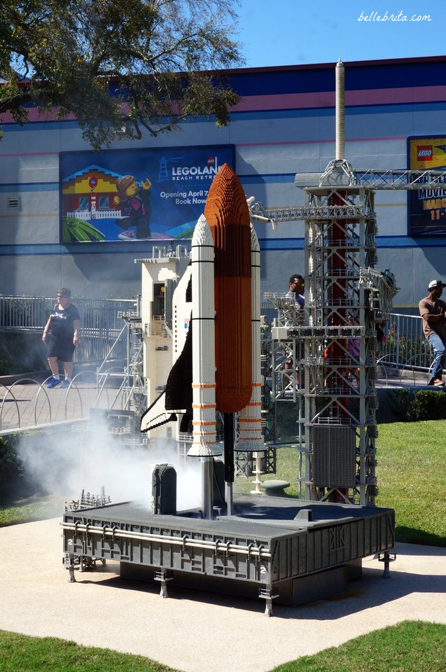 A rocket launches at LEGOLAND's scale model of the Kennedy Space Center. | Belle Brita