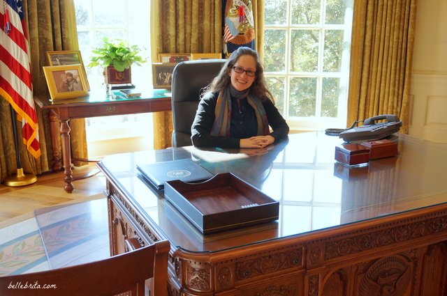 Playing Madam President at the George W. Bush Presidential Library in the replica Oval Office! | Belle Brita