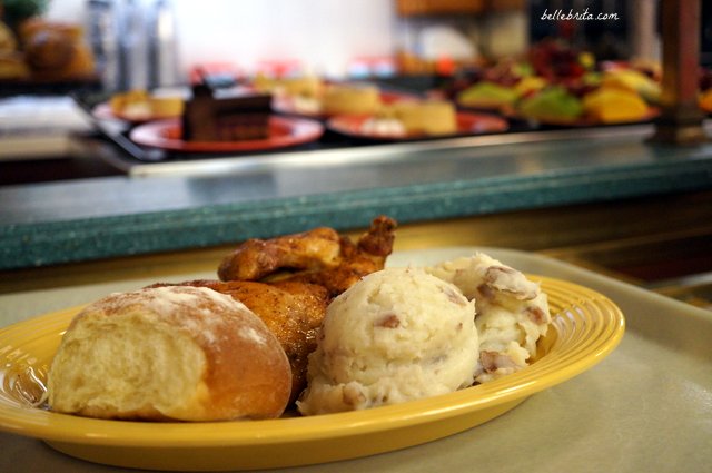 "Try the chicken--it's delicious! Don't believe me, ask the dishes!" French Market Restaurant, Disneyland | Belle Brita