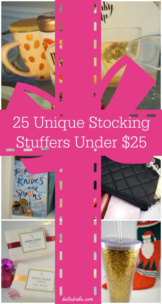 This holiday season, find the perfect stocking stuffers for everyone on your Christmas shopping list! These 25 stocking stuffers are all under $25! | Belle Brita