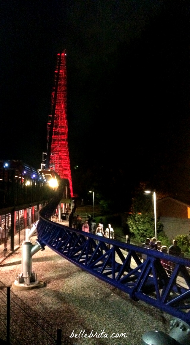 Night view of Millennium Force, a favorite Cedar Point roller coaster. Which roller coaster is your favorite? Discover mine in this ranked list! | Belle Brita #Ohio #CedarPoint