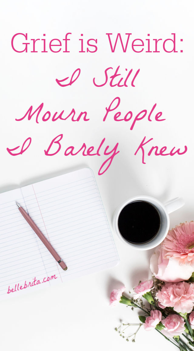 Have you ever found yourself crying at the death of a long-lost friend or a former colleague? Grief can be weird and surprising. You expect to mourn the passing of your close friends and family, but there are times when grief catches you unexpectedly. I've been thinking about this a lot lately, after attending the memorial service for a sorority sister I hadn't seen in a decade. We lost touch years ago, and yet I'm still so shocked and saddened by her death. I've shared these thoughts, along with my perspective from my own mother's death, in a blog post. I hope they help you process your own feelings. | Belle Brita #grief #mourning 