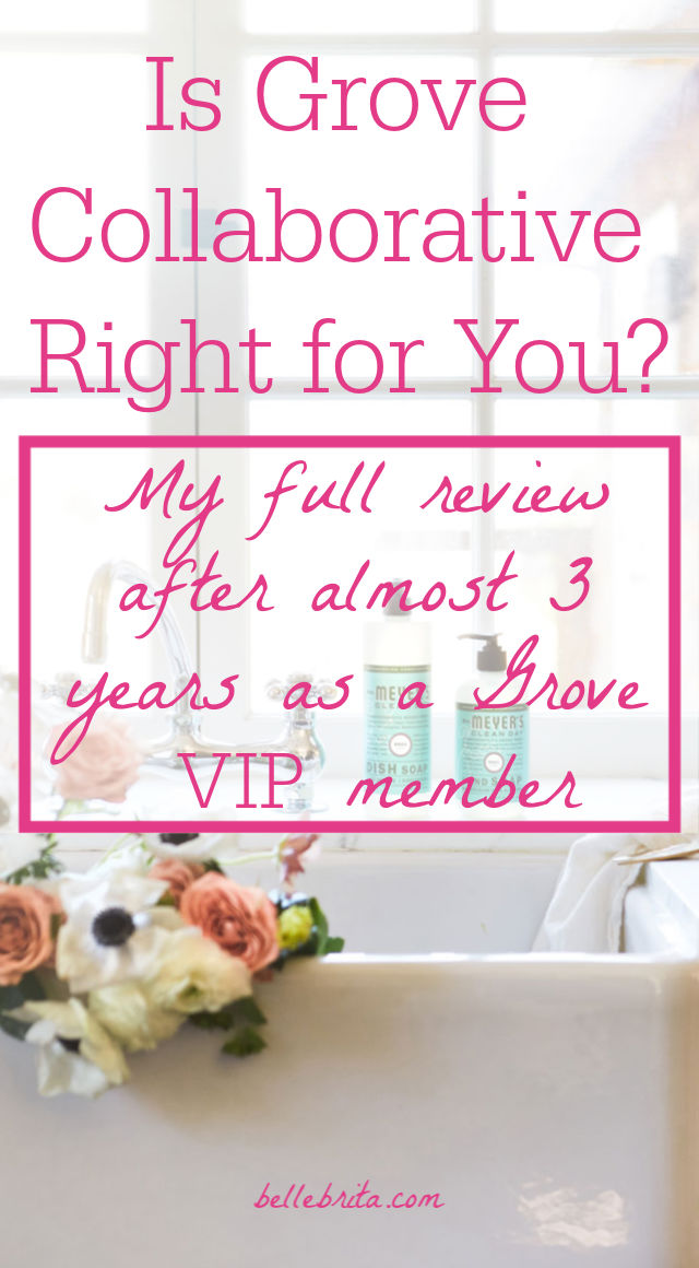 Bouquet kitchen sink with text overlay - "Is Grove Collaborative Right for you? My full review after almost 3 years as a Grove VIP member"