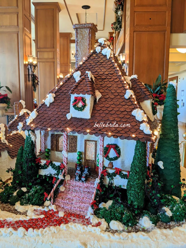 A large gingerbread house