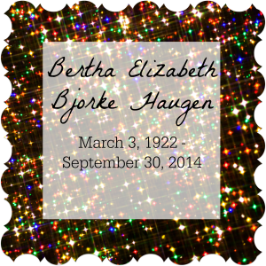 Saying good-bye to Grandma Bertha Haugen