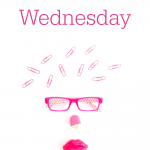 Pink face from office supplies. Text overlay reads: Whatever Wednesday
